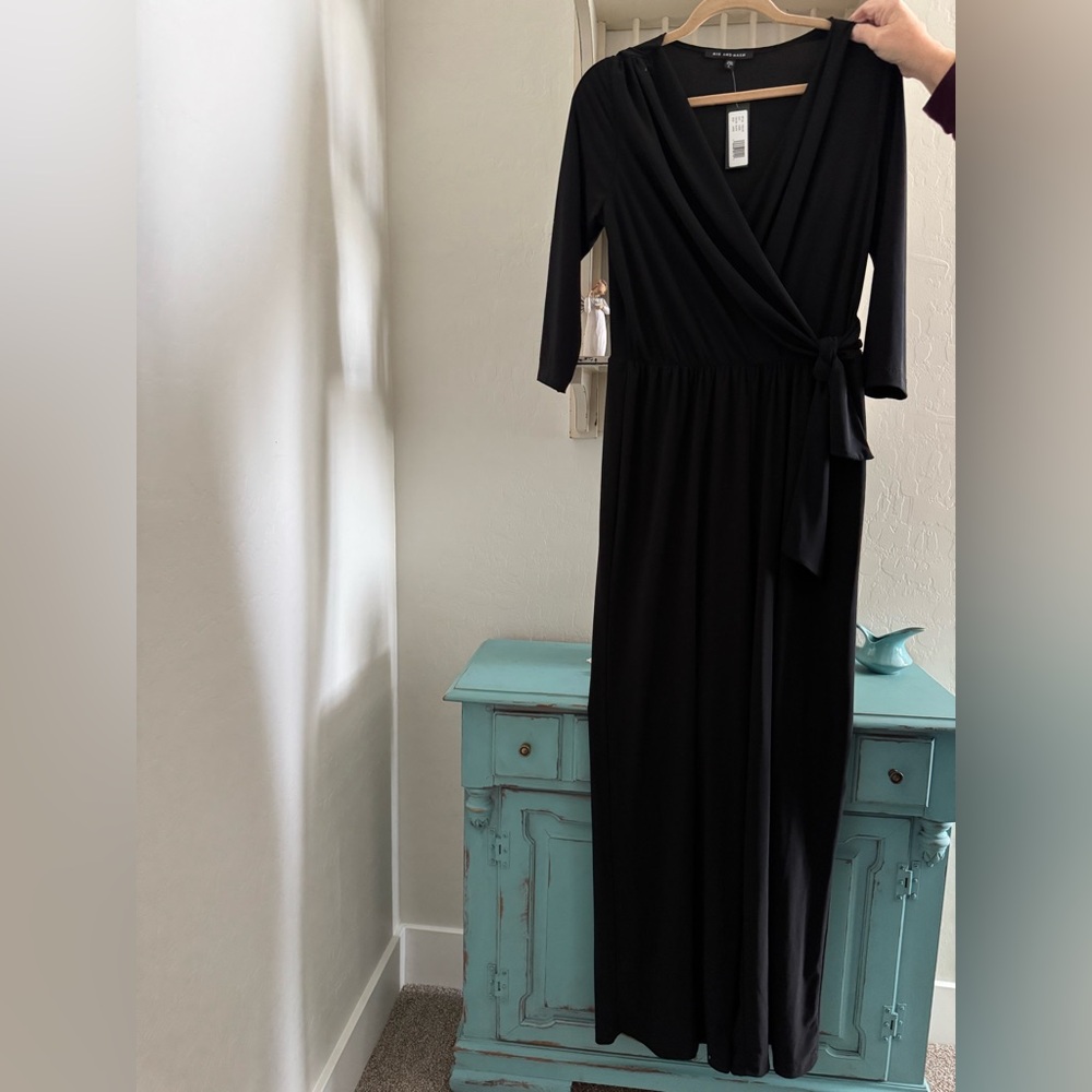 Classic Black Wrap Jumpsuit - Women's